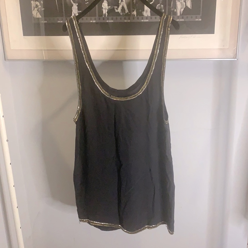 Chelsea Flower Silk sleeveless tank with beading